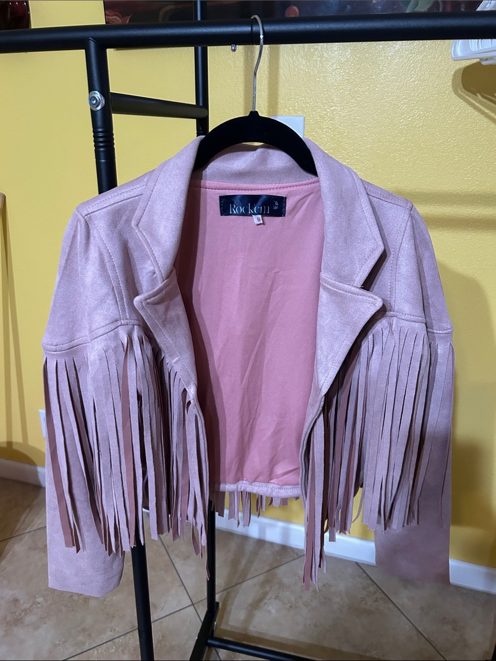 Rock’em Pink Fringe Suede Jacket
